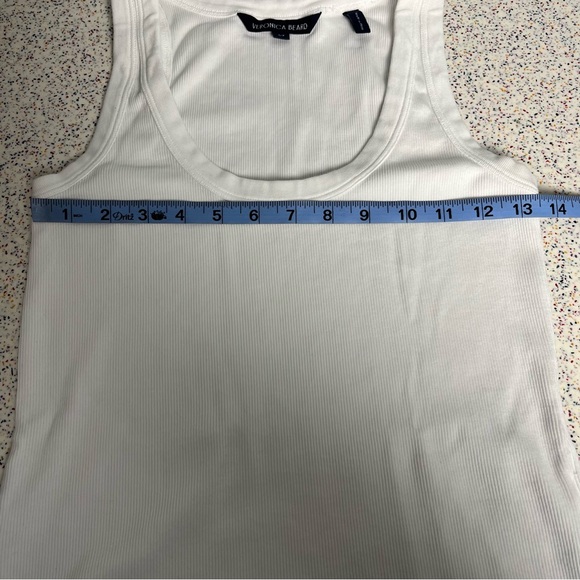 Veronica Beard Birke Cotton Classic White Tank Top Ribbed Scoop Neck Women’s S - Picture 6 of 7
